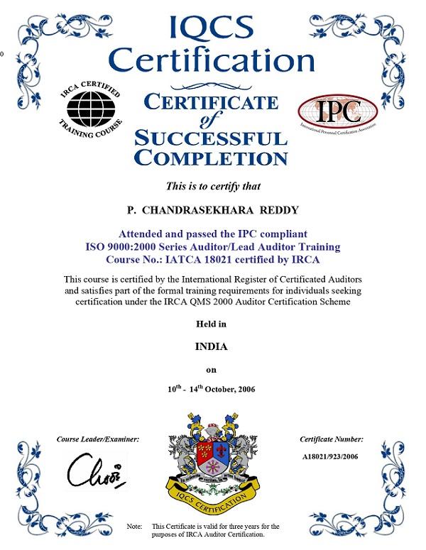 IQCS Certification